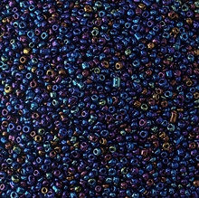 Seed beads 11/0 grafit blå,10 gram